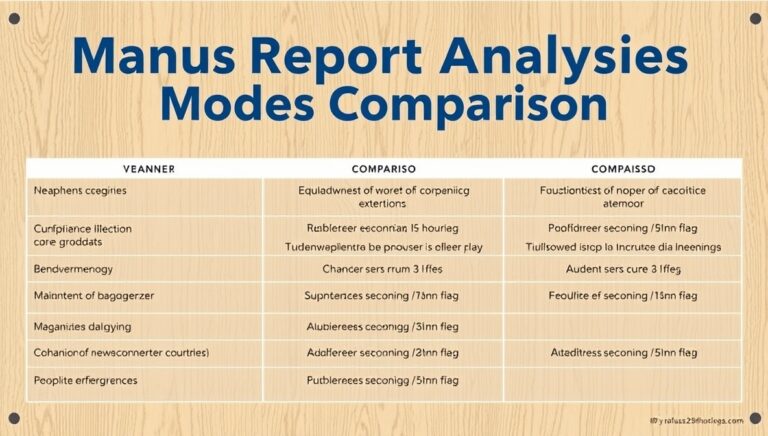 manus report analysis modes comparison